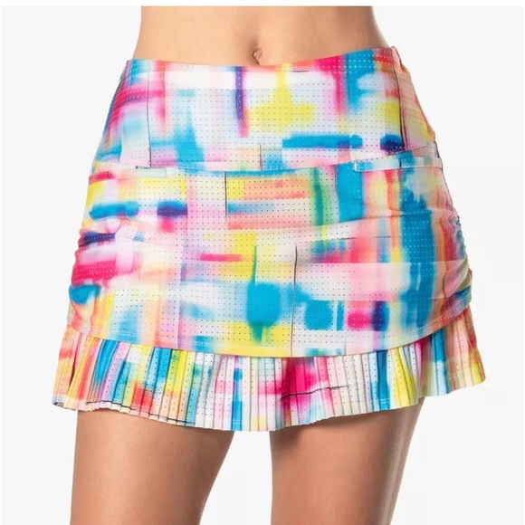 Lucky In Love Tropical Bliss Pleated Layered Tennis Skort Skirt Size XS NWT - Picture 8 of 8